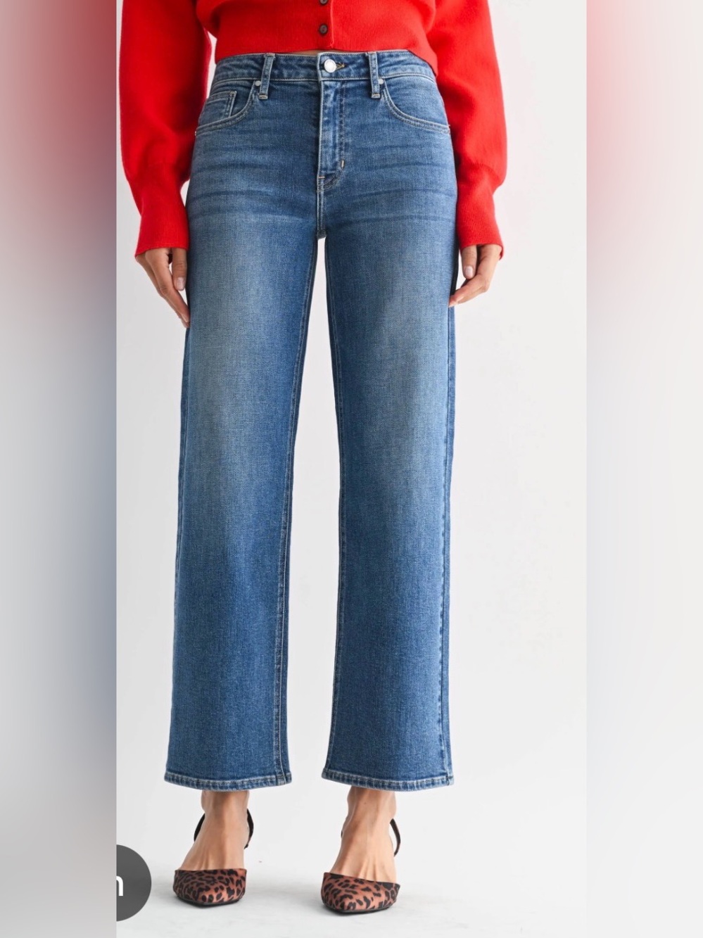 Just Black Mid-Rise Wide Leg Blue Jeans